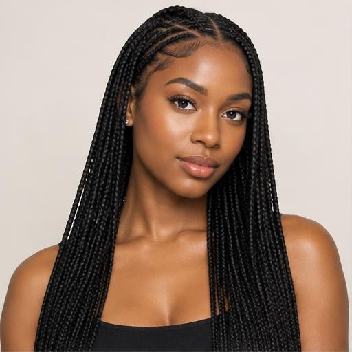 Medium Knotless Midback hairstyle inspiration